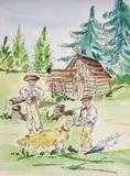 Ilustrácia by Jan Hála, 1945, akvarel na papieri, sold Mar 2005