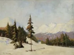 Július Bukovinský, Zimná krajina, 1940, olej na plátne