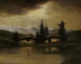 Pri rieke Poprad by Eugen Szepesi-Kuszka, 1910, olej na plátne, sold Mar 2005