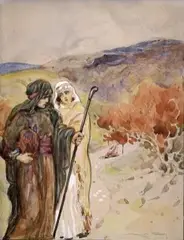Károly Harmos, Lótova žena, 1910, akvarel na kartóne