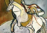 Krasojazdkyňa by Vincent Hložník, 1947, tempera na papieri, sold Mar 2005