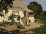 László Neogrády, Žena pred domom, 1930, olej na plátne