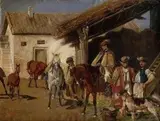 Kálmán Schiff, Pri stajni, 1894, olej na kartóne