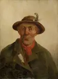 Georg Götz, Muž s fajkou, 1920, olej na dreve