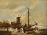 I. Herg, Holandská krajina s mlynom, 1930, olej na sololite