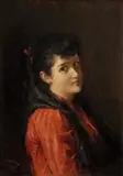 Ch. M. Monogramista, Portrét ženy, 1891, olej na kartóne