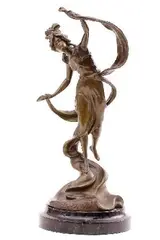 Feuré de Georges, Alegorická postava - Secesia, 1900, bronz, mramorový podstavec