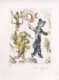 Marc Chagall, Cirkus, 0, farebný lept, suchá ihla, akvatinta na ručnom papieri