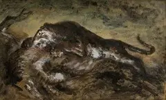 Jozef Mužík, Leopard (podľa Delacroixa), 1930, olejová tempera na papieri