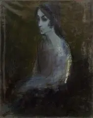 Dezider Milly, Melancholická žena, 1947, olej na plátne