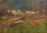 Alexander Szabó, Pri starom lome, 1980, olej na kartóne