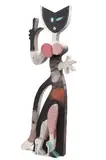 Slečna Mačka – fašiangový motív by Vladimír Kompánek, 1975, drevo, sold Mar 2005