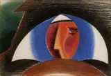 Žena v šatke by Milan Laluha, 1985, kresba pastelovými ceruzami na papieri, sold Mar 2005