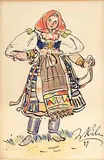 Dievča z Važca by Jan Hála, 1949, kresba perom, tušom, akvarelom na papieri, sold Nov 2004