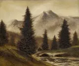 Tatranská panoráma by Eugen Szepesi-Kuszka, 1910, olej na plátne, sold Nov 2004