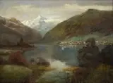 Ladislav Mednyánszky, Jazero v Alpách, 1885, olej na plátne