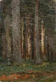 Vnútro lesa by Ladislav Mednyánszky, 1885, olej na kartóne, sold Nov 2004