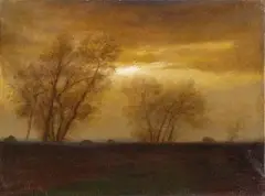 Ladislav Mednyánszky, Rovinatá krajina so stromami, 1890, olej na plátne