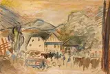 Pohľad na Korytnicu by Ladislav Mednyánszky, 1885, akvarel na papieri, sold Nov 2004