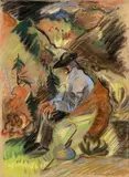 Arnold Weisz-kubínčan Peter, Starý bača, 1932, pastel na papieri