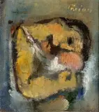 Július Lörincz, Matka s dieťaťom, 1935, olej na plátne, dublované na kartóne