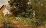 László Neogrády, V kvetinovej záhrade, 1930, olej na plátne
