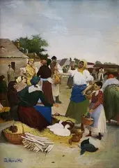 István Horváth, Na trhu, 1940, olej na kartóne