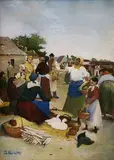 István Horváth, Na trhu, 1940, olej na kartóne