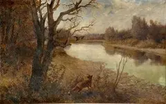 Gábor Modrovich, Líška a divá kačica, 1890, olej na plátne