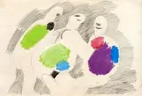 Milan Paštéka, Speváci, 1969, pastel na papieri