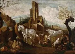 Peter Roos Phillipe, Pastier s dobytkom I., 1700, olej na dreve
