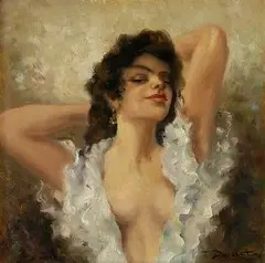 F. Duant, Portrét mladej ženy, 1950, olej na plátne, podlepené sololitom