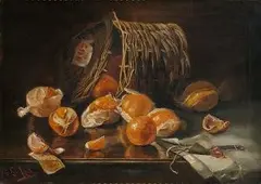 Lili Keil, Kôš s pomarančmi, 1900, olej na plátne