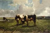 Jean Hubert de Haas Léonard, Kravy na paši, 1870, olej na plátne