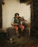 Hermann Kern, Potulný huslista, 1905, olej na plátne