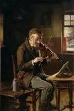 Hermann Kern, Starý huslista, 1906, olej na plátne