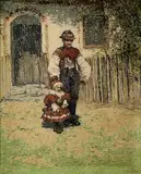 K. Červenský, Motív zo Slovácka, 1920, olej na plátne