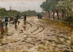 Antonín Slavíček, Pražský motív, 1900, olej na preglejke