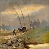 Jaroslav Svoboda, Povozy v búrke, 1940, olej na plátne