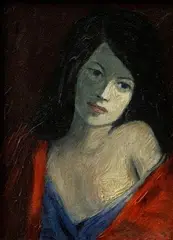 Portrét ženy - Spomienka by Vladimír Vestenický, 1960, olej na kartóne, sold Nov 2004