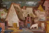 Podvečer by Mária Medvecká, 1971, olej na plátne, sold Nov 2004