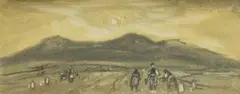 Dezider Milly, Pod Beskydom, 1959, farebná litografia na papieri