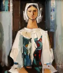 Žena v kroji by Ján Ilavský, 1979, olej na plátne, sold Nov 2004