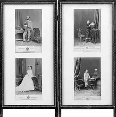 Ludwig Angerer, Súbor portrétov v dobovom ráme, 1860, ateliérová fotografia