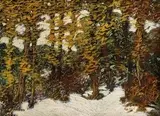 Skorý sneh by Anton Jasusch, 1914, olej na kartóne, sold Oct 2004