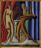 Géza Schiller, V divadle, 1925, olej na plátne