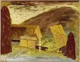 Miloš Alexander Bazovský, Leštiny, 1949, gvaš na papieri