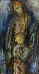 Matka s dieťaťom by Teodor Tekel, 1960, pastel na papieri, sold Oct 2004