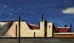 Peter Matejka, Za kovárňou, 1957, olej na dreve