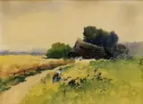 V poli by Antal Neogrády, 1920, akvarel na papieri, sold Oct 2004